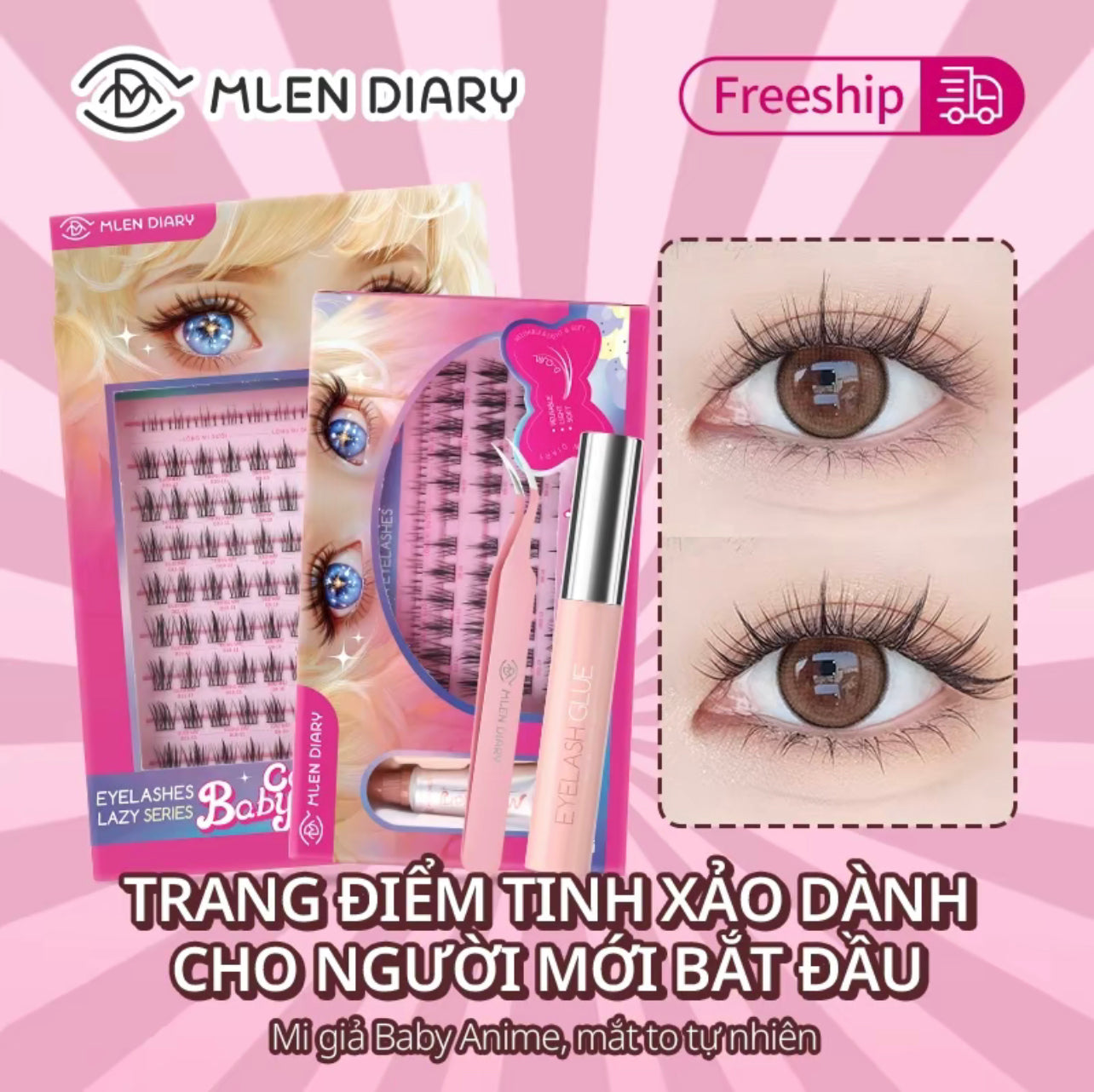 MlenDiary - Easy to Wear Natural False Eyelashes