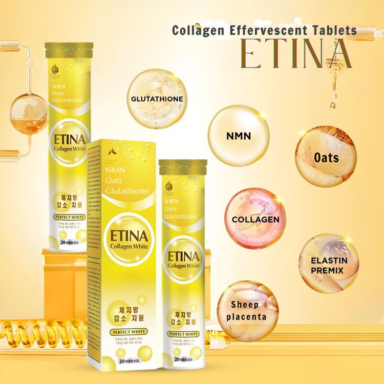 Etina Collagen White Korea slimming and skin whitening effervescent tablets